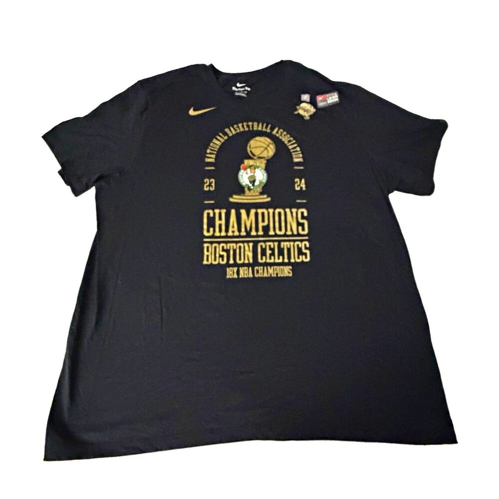 Nike Boston Celtics Champions T-Shirt Men XXL Black Gold Officially Licensed